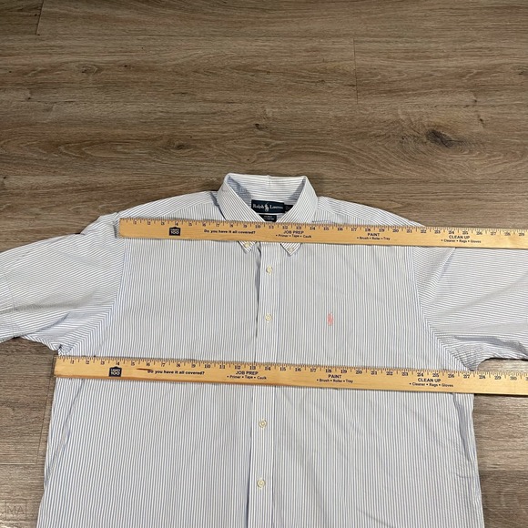 Ralph Lauren Men's Button Down Shirt Blake Stripes Seersucker Preppy XL Blue/Wht - Picture 4 of 8